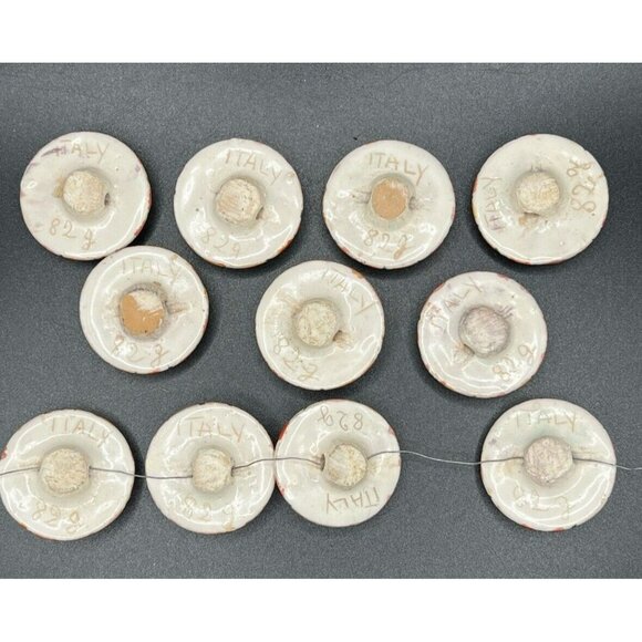 Orange Gold Hand-made Ceramic / Stoneware Shank Buttons Hand Etched ITALY 82G - Picture 3 of 10